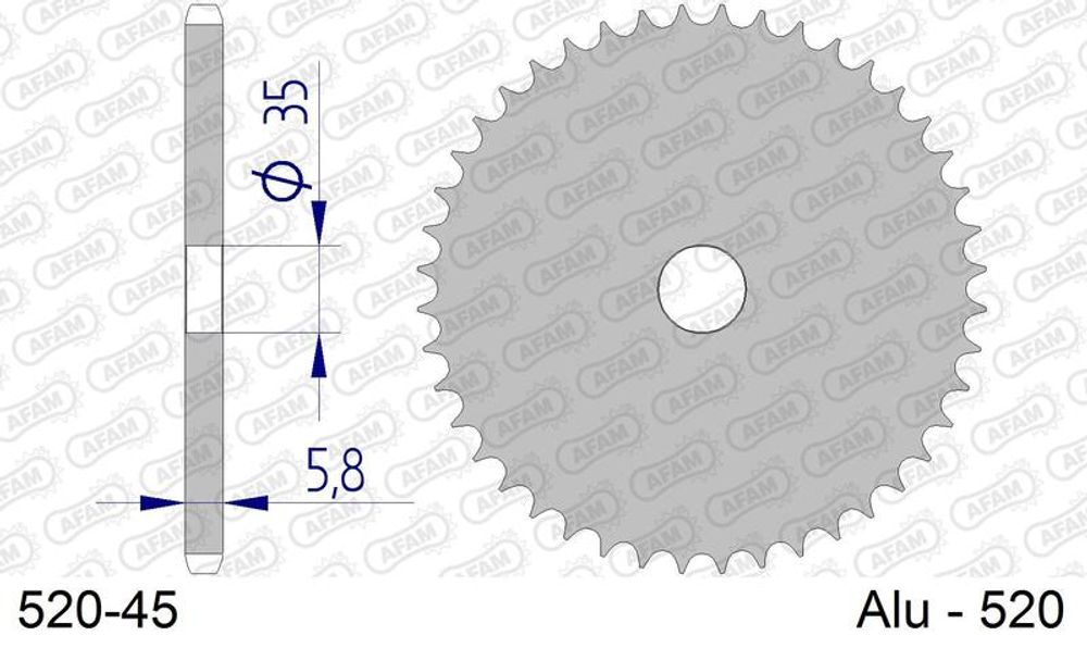 SP 1096618003 AFAM Aluminium Ultra-Light Hard Anodized Rear Sprocket 17404 - 520 passend fuer