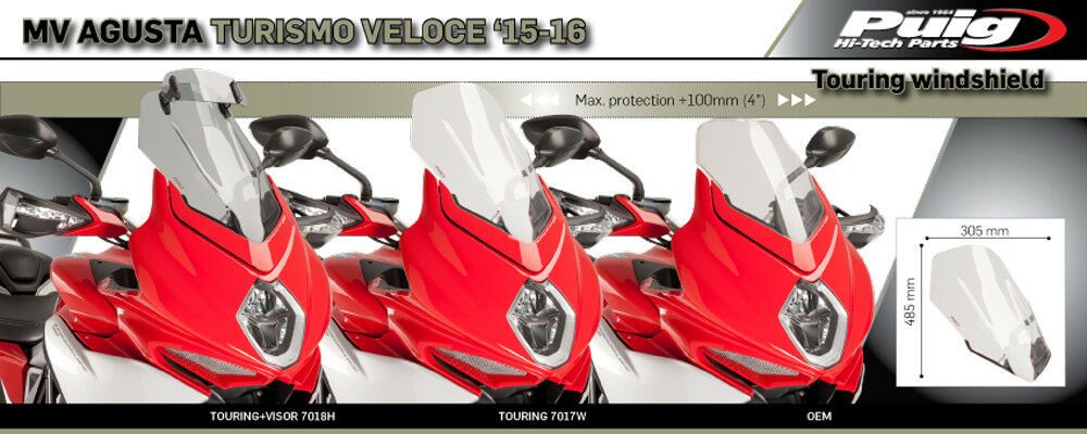 PUIG 7017H Tourenscheibe passend fuer MV AGUSTA TURISMO VELOCE 800 Getönt