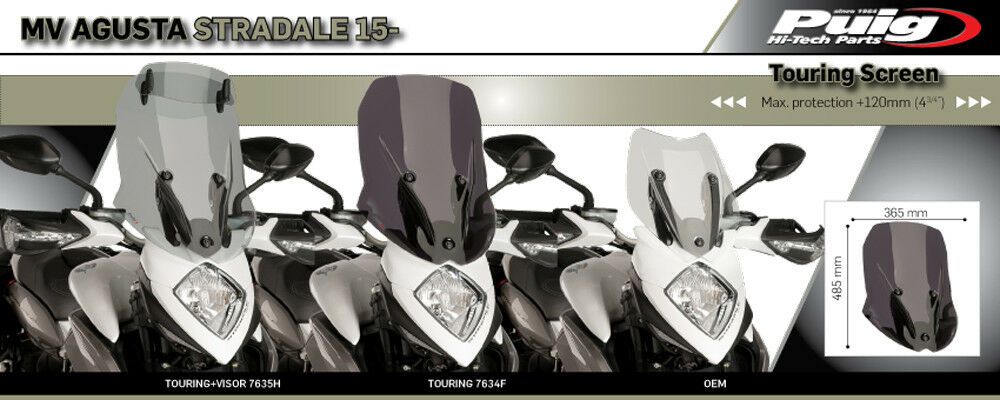 PUIG 7634W Tourenscheibe passend fuer MV AGUSTA STRADALE 800 Transparent