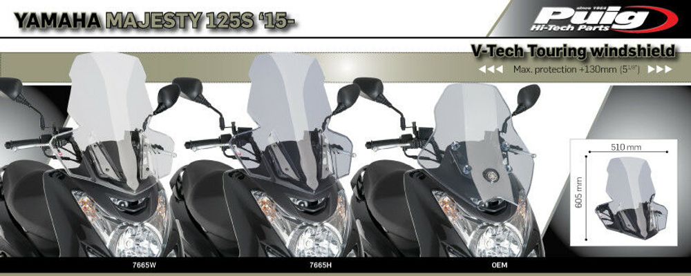 PUIG 7665H Windschutzscheibe V-Tech Line Touring passend fuer YAMAHA MAJESTY 125 S Getönt
