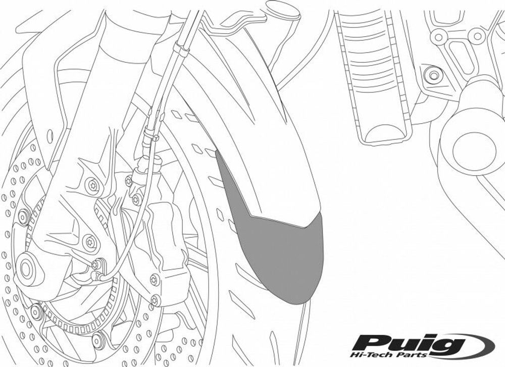 PUIG 6822N Verlängerung des vorderen Schutzblechs passend fuer BMW R1200GS Schwarz
