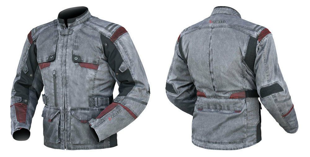 X-Guard Scout - Vintage Motorradjacke - grau, Groesse L