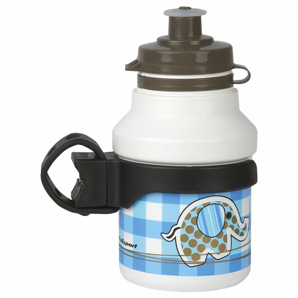 SP 1100390 POLISPORT Water Bottle Elephant + Rotative Bottle Cage White Clip On Cap passend fuer