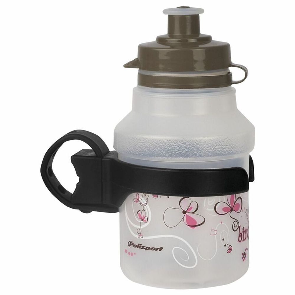 SP 1100492 POLISPORT Water Bottle Birdy Clip-On Cap + Rotative Bottle Cage Clear 350ml passend fuer