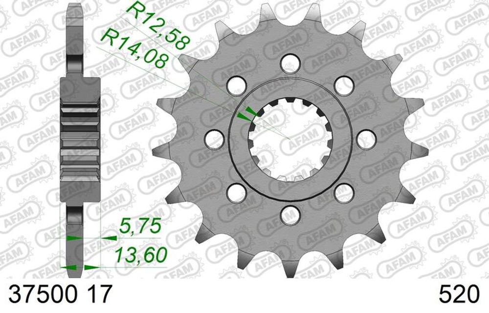 SP 1108791001 AFAM Standard Stahlritzel vorne 37500-520 passend fuer APRILIA RS 660