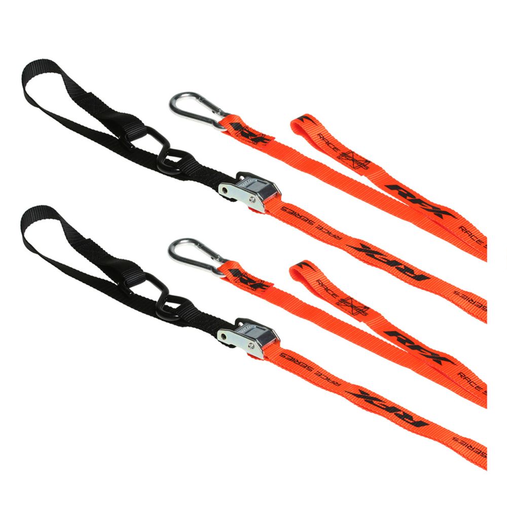 SP 1110916006 RFX Race 1.0 Zurrgurte (Orange/Schwarz) mit extra Schlaufe und Karabinerhaken passend fuer BETA RR 250 2T Orange & S
