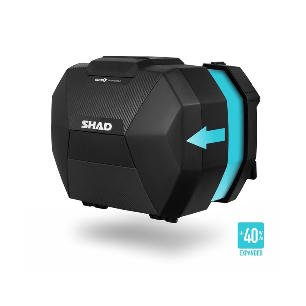 SP 1127321 SHAD SH38X Carbon Expandierbare Seitenkoffer Set passend fuer HONDA FORZA 750 Carbon & S