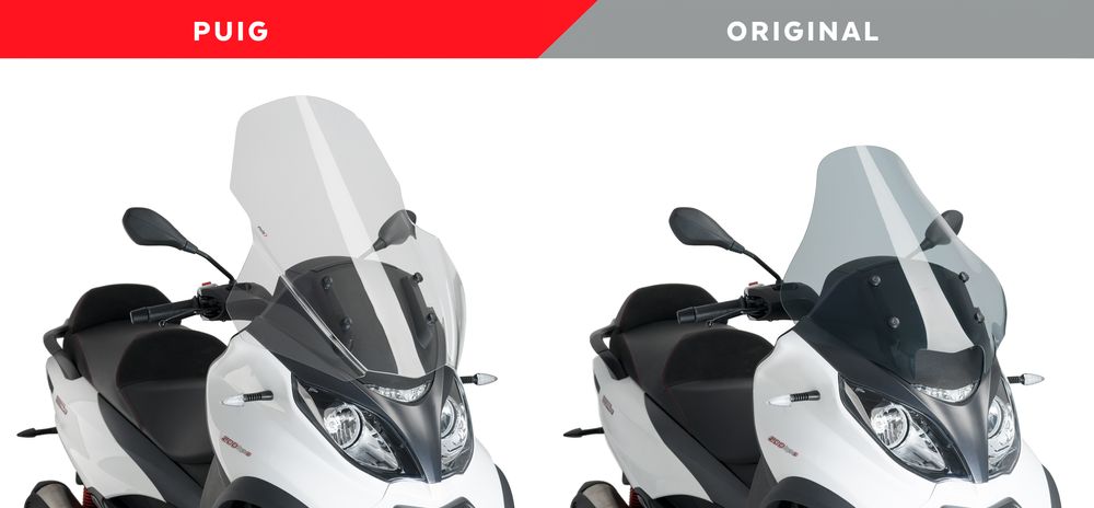 PUIG 1666W Windschutzscheibe V-Tech Line Touring passend fuer PIAGGIO MP3 500 SPORT Transparent