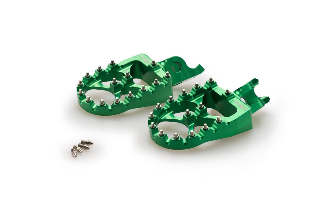 PUIG 20557V Fussrasten Off-Road passend fuer KAWASAKI KX250 Grün