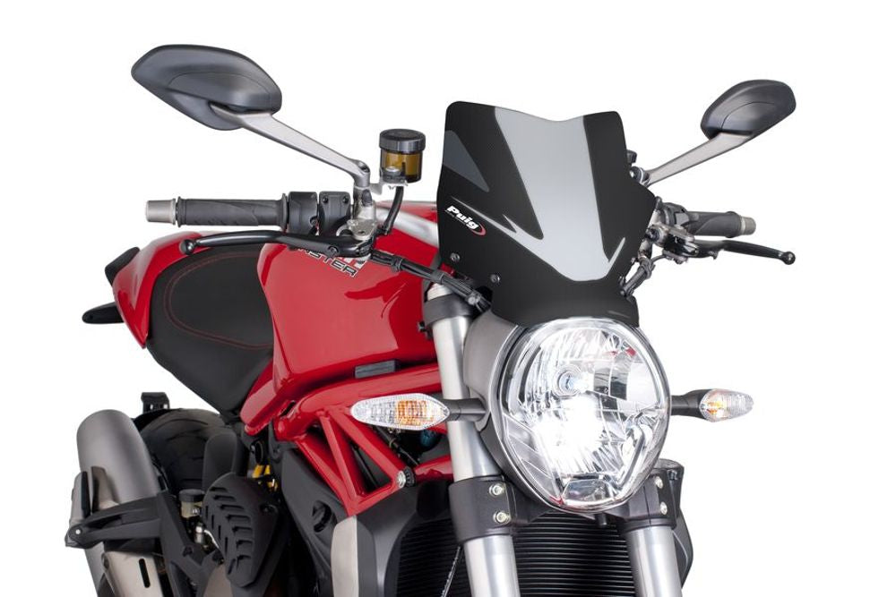 PUIG 7013C Windschutzscheibe New Generation Sport passend fuer DUCATI MONSTER 1200 Carbon look