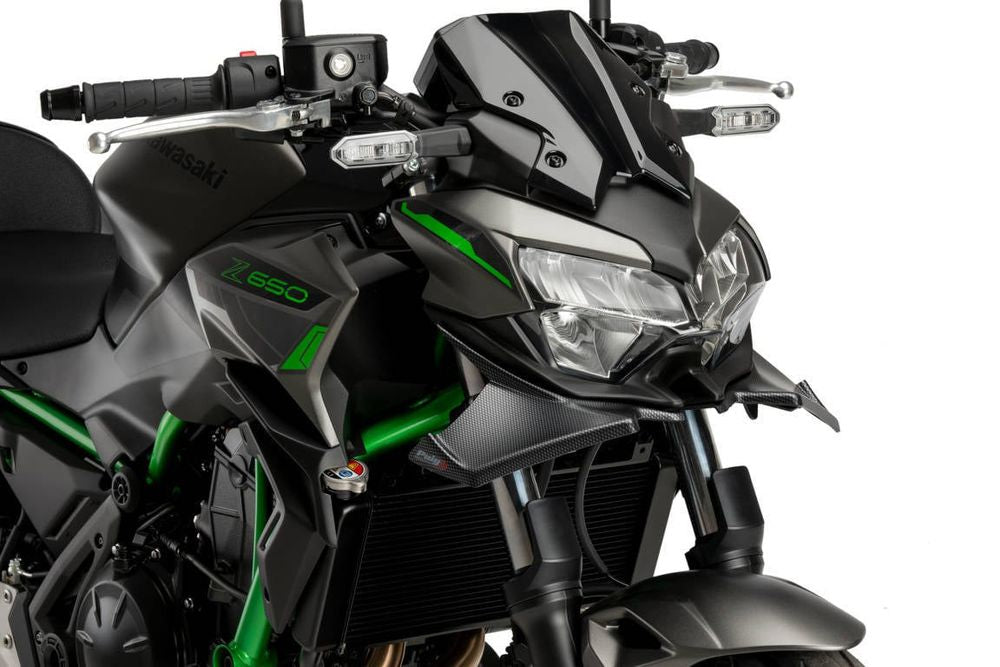 PUIG 21134C Naked Front Spoiler passend fuer KAWASAKI Z650 Carbon look