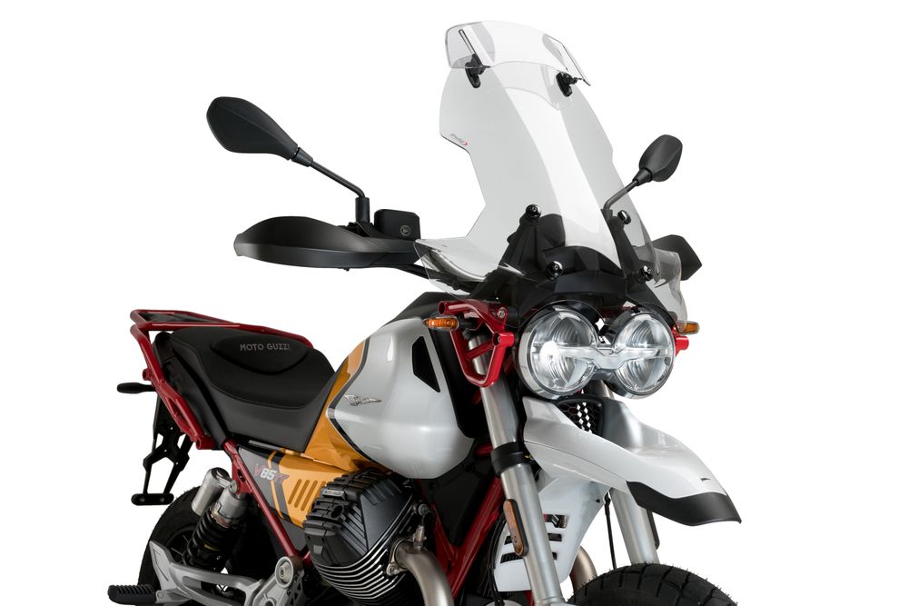 PUIG 21442W Tourenscheibe mit Spoilerscheibe passend fuer MOTO GUZZI V85TT 850 Transparent