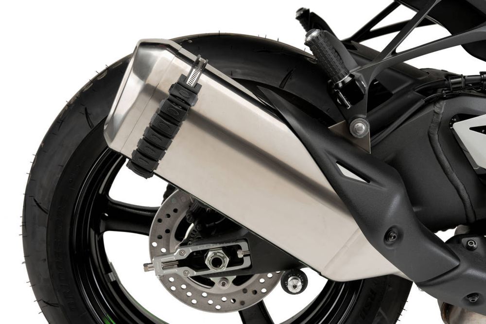 PUIG 21728N Auspuffschutz passend fuer KAWASAKI KLE500 Schwarz
