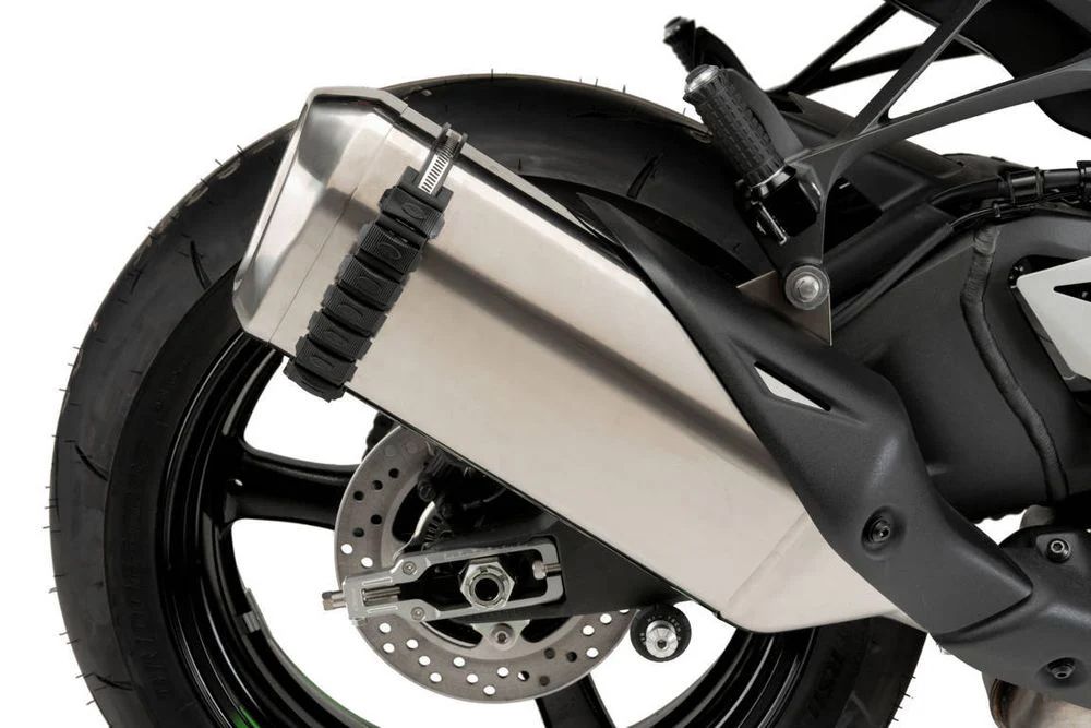 PUIG 21728N Auspuffschutz passend fuer KAWASAKI KLE500 Schwarz