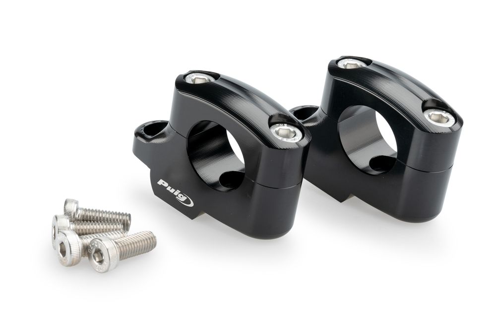 PUIG 22038N Pullback Lenkererhöhungen passend fuer BMW R12 NINET Schwarz