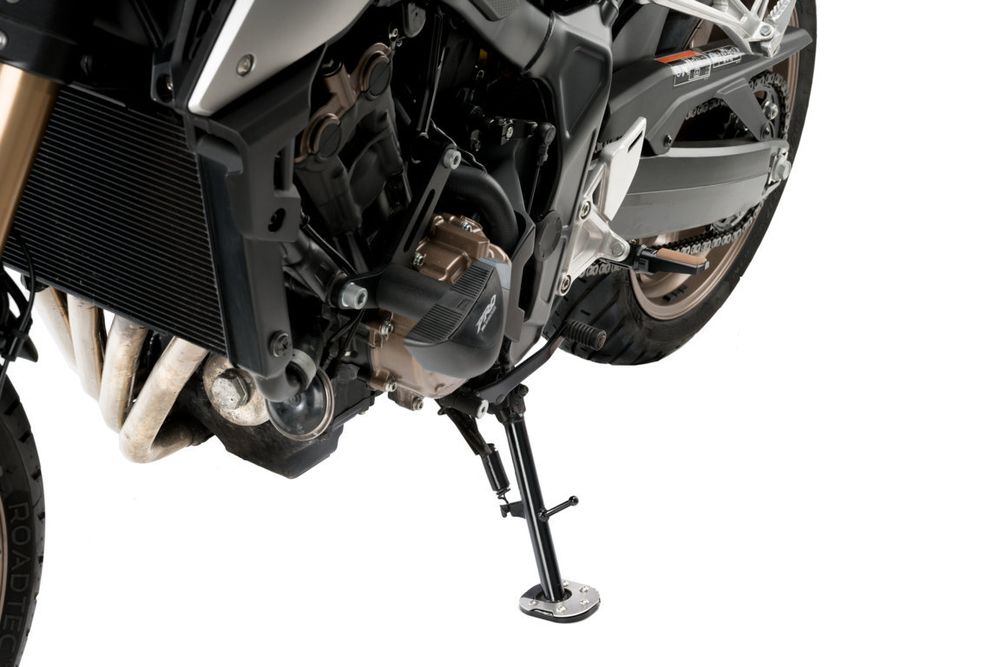 PUIG 20172N Fusstandverbreiterung mit Standardaufhängung passend fuer HONDA CROSSRUNNER Schwarz