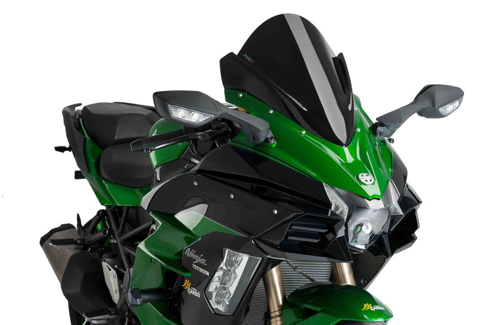 PUIG 9704N Z-Racing Scheibe passend fuer KAWASAKI NINJA H2 SX Schwarz