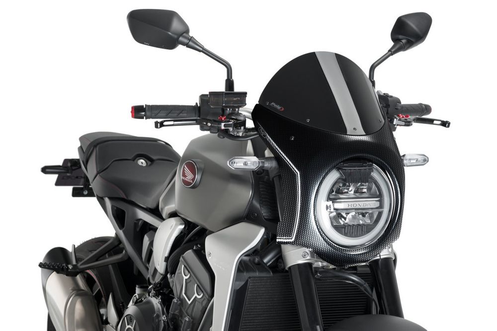 PUIG 3143N Retro-Verkleidungscheibe passend fuer HONDA CB1000R NEO SPORTS CAFE Schwarz