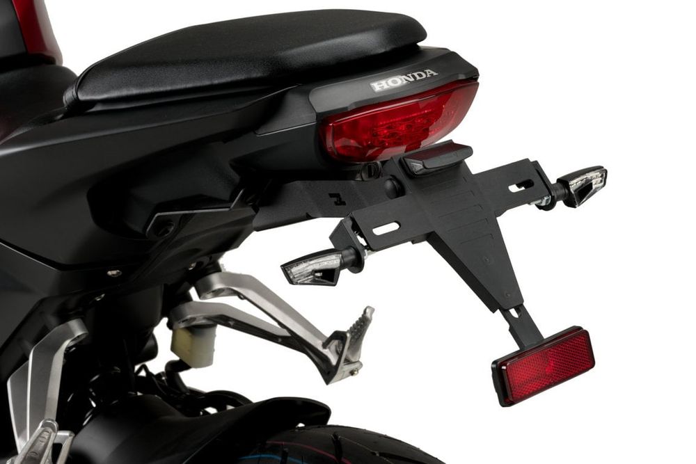 PUIG 9653N Kennzeichenhalters  passend fuer HONDA CB125R NEO SPORTS CAFE Schwarz