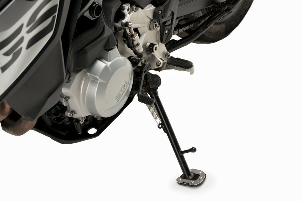 PUIG 20194N Fusstandverbreiterung mit Standardaufhängung passend fuer BMW F850GS Schwarz