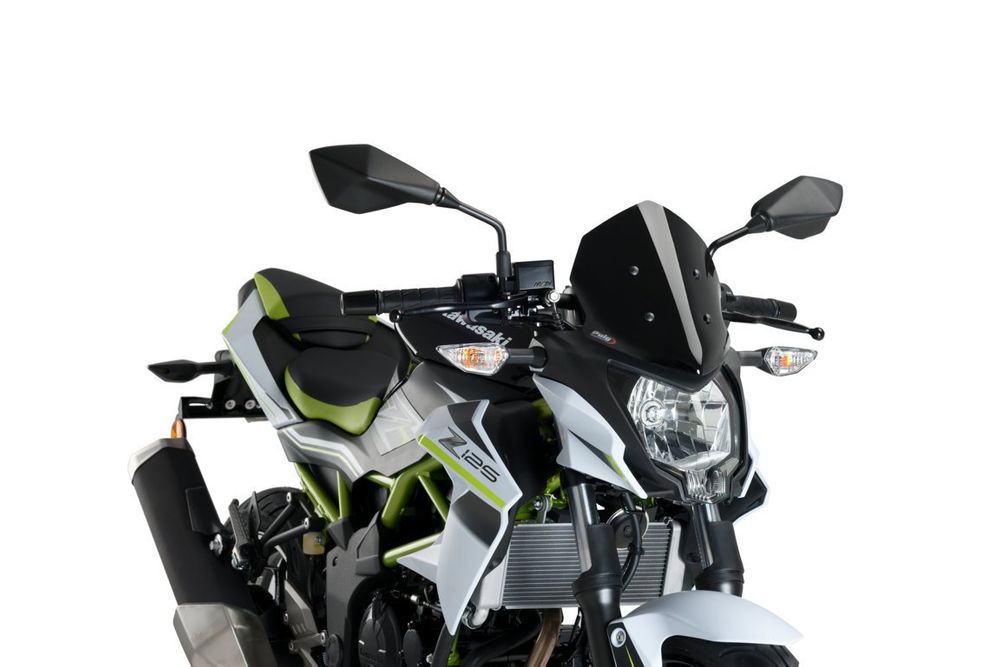 Puig 3494N Windschutzscheibe Naked New Generation Sport für Kawasaki Z125 2020 Schwarz