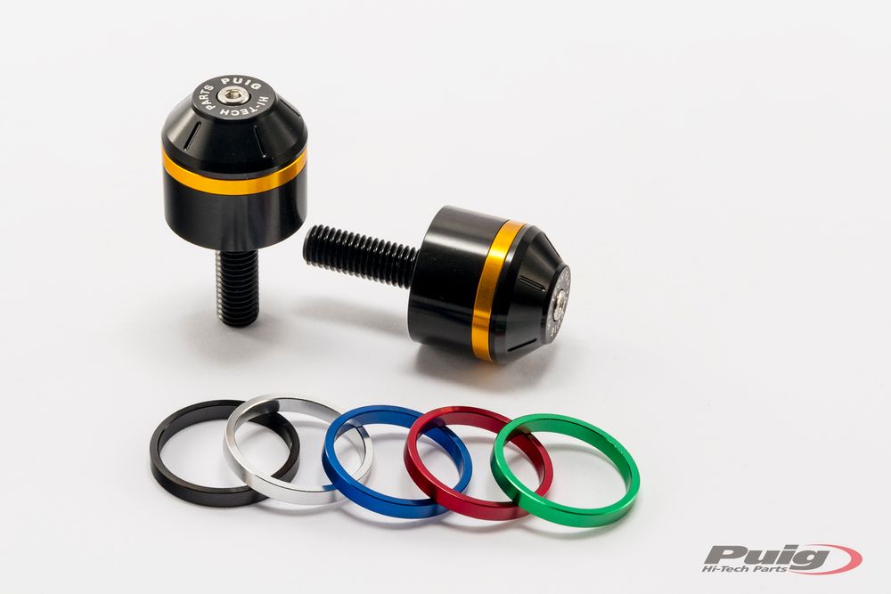PUIG 8022N Kurze Lenkerendgewichte mit Ring passend fuer BMW R1200R Schwarz