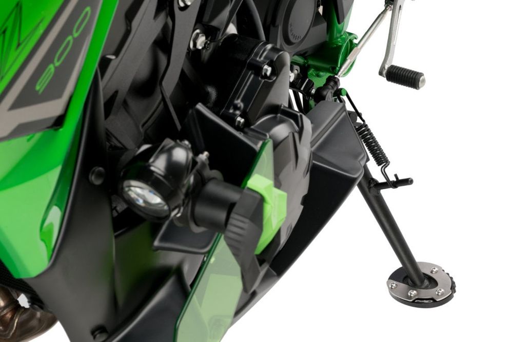 PUIG 20198N Fusstandverbreiterung mit Standardaufhängung passend fuer KAWASAKI Z900 Schwarz
