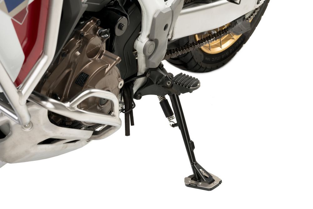 PUIG 20281N Fusstandverbreiterung mit Standardaufhängung passend fuer HONDA CRF1100L AFRICA TWIN Schwarz