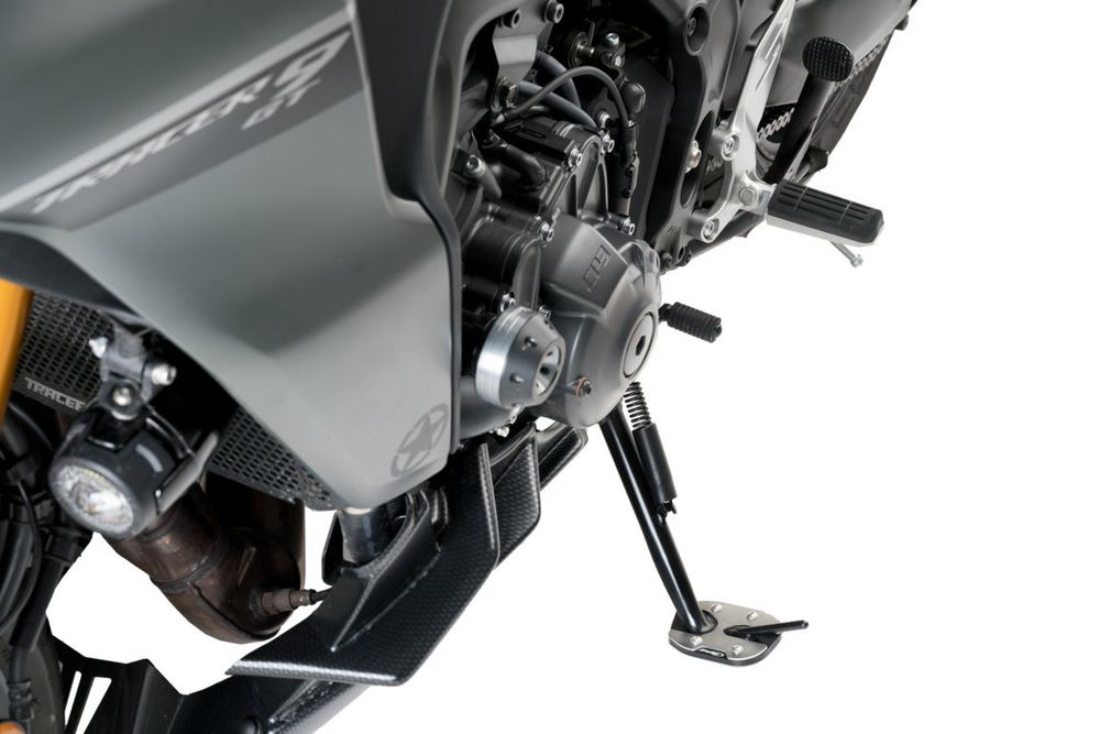 PUIG 20677N Fusstandverbreiterung mit Standardaufhängung passend fuer YAMAHA MT-09 SP Schwarz