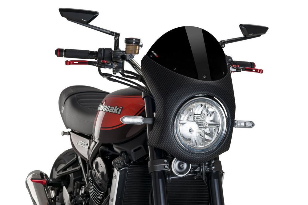 PUIG 9596N Retro-Verkleidungscheibe passend fuer KAWASAKI Z900RS Schwarz