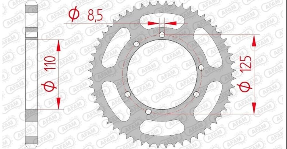 SP 3065279 AFAM Kettenkit A428M 12/60 - Standard Kettenrad Type 59104 passend fuer SHERCO SM 50