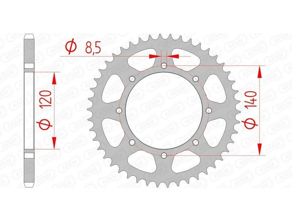 SP 3067631 AFAM Kettenkit 520XMR3 14/48 Standard - Standard Kettenrad 114 passend fuer KAWASAKI NINJA ZX-4R