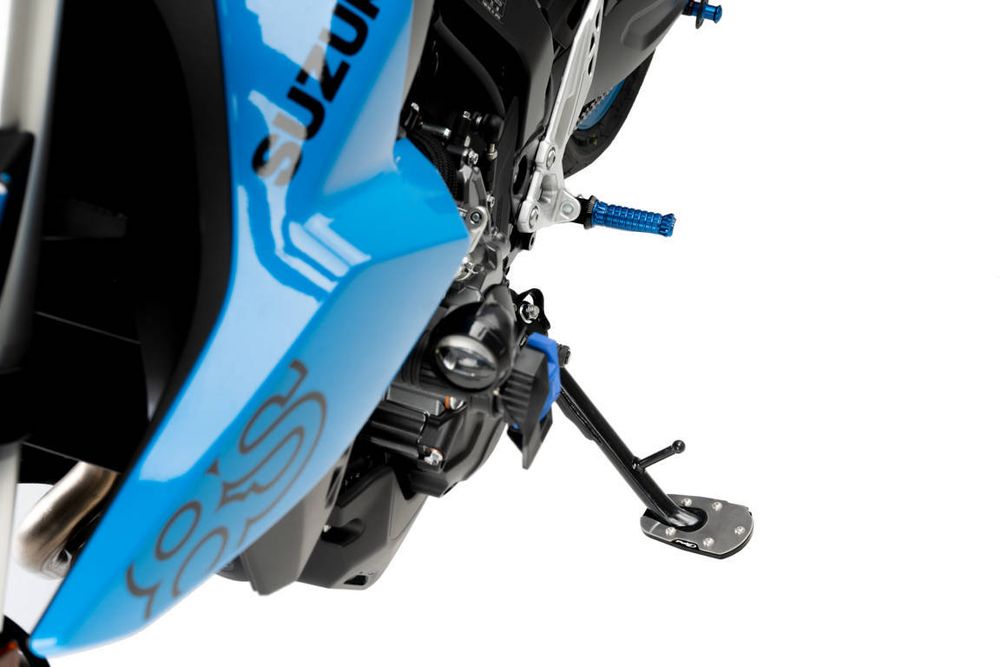 PUIG 21631N Fusstandverbreiterung mit Standardaufhängung passend fuer SUZUKI DL1000 V-STROM Schwarz