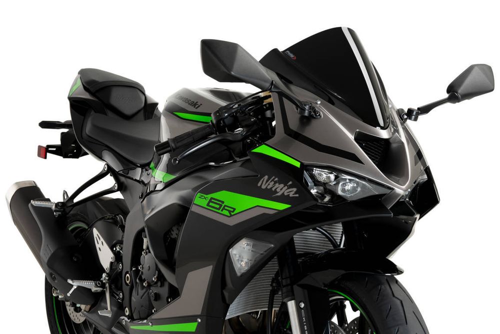 PUIG 21831N Z-Racing Scheibe passend fuer KAWASAKI ZX-6R NINJA Schwarz