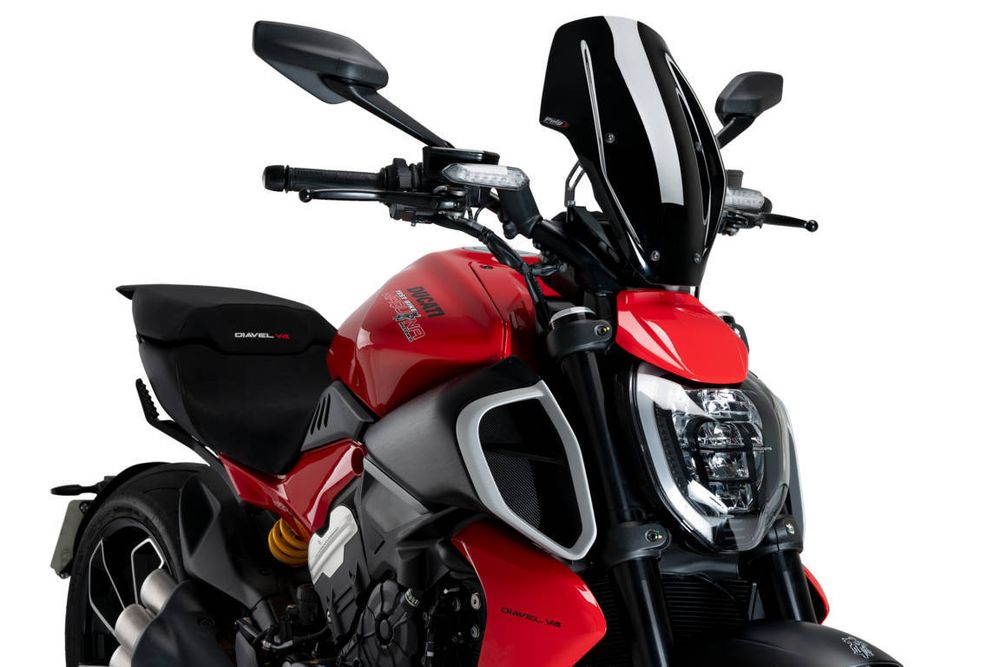 PUIG 21713N New Generation Verstellbare passend fuer DUCATI DIAVEL V4 Schwarz