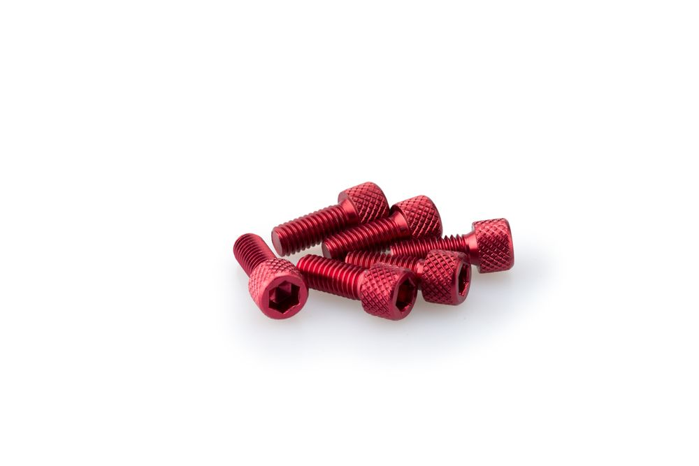 PUIG 0363R Muttern aus Anodisierten Aluminium passend fuer UNIVERSAL UNIVERSAL Rot