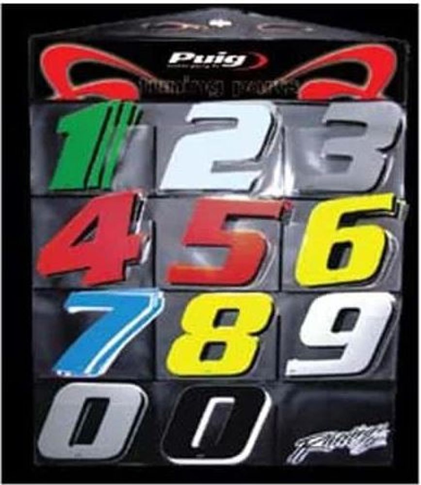 PUIG 4040V NUMMER AUFKLEBER KIT passend fuer UNIVERSAL UNIVERSAL Grün