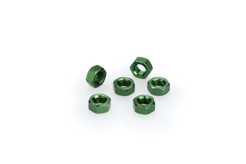 PUIG 0763V Muttern aus Anodisierten Aluminium passend fuer UNIVERSAL UNIVERSAL Grün