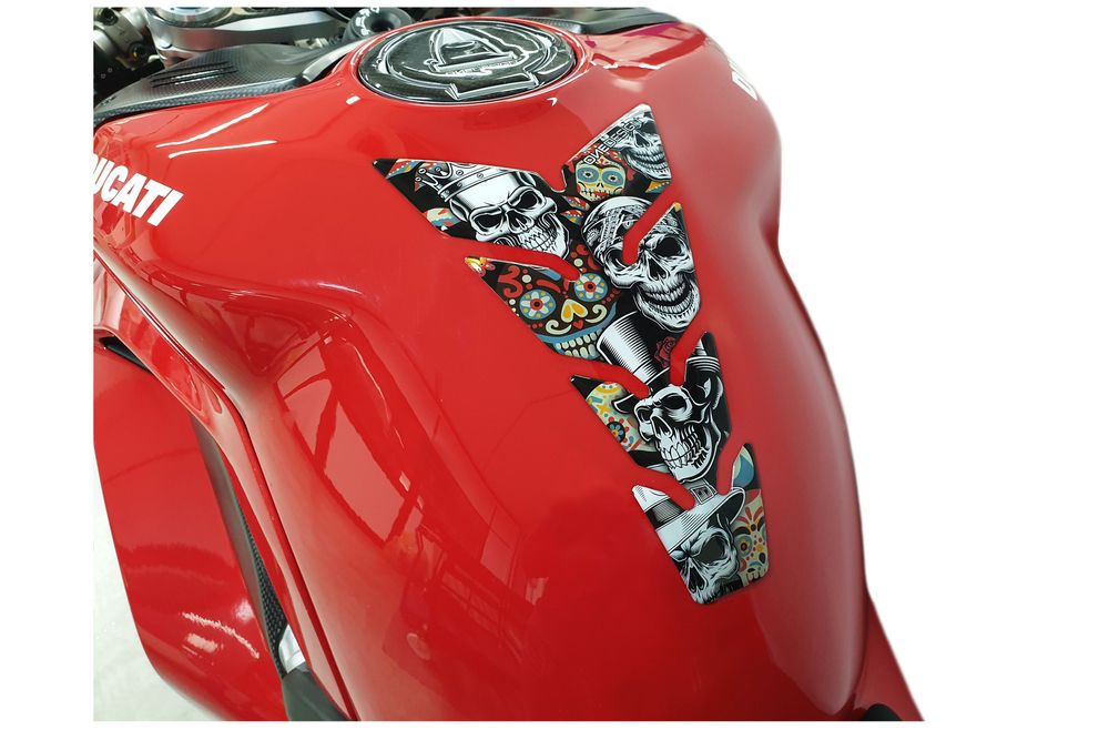 PUIG 20593N Skull Party Tankschutz passend fuer HONDA NT650V DEAUVILLE Schwarz