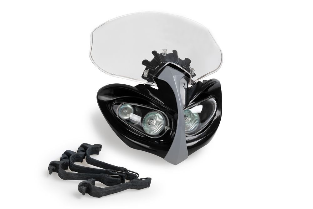 PUIG 1626W Universal Twin Head Lamp Carriers TT passend fuer UNIVERSAL UNIVERSAL Transparent