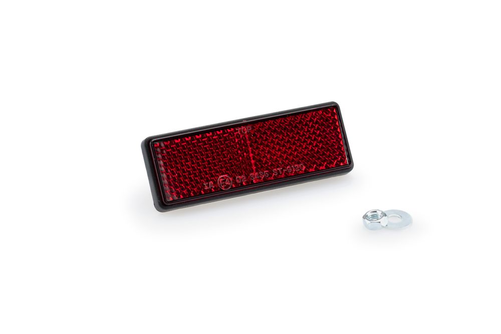PUIG 5729R Ersatzteile - Reflektor Homologiert 7,5 x 2,5 cm. Farbe Rot passend fuer UNIVERSAL UNIVERSAL Rot