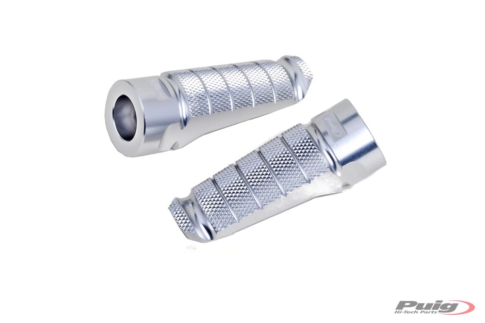 PUIG 6301P Racing Fußrasten passend fuer YAMAHA T-MAX 560 TECH MAX Silber