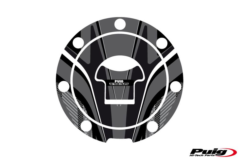 PUIG 6308U Tankdeckelabdeckungen Radikal passend fuer HONDA CBR1000F Grau