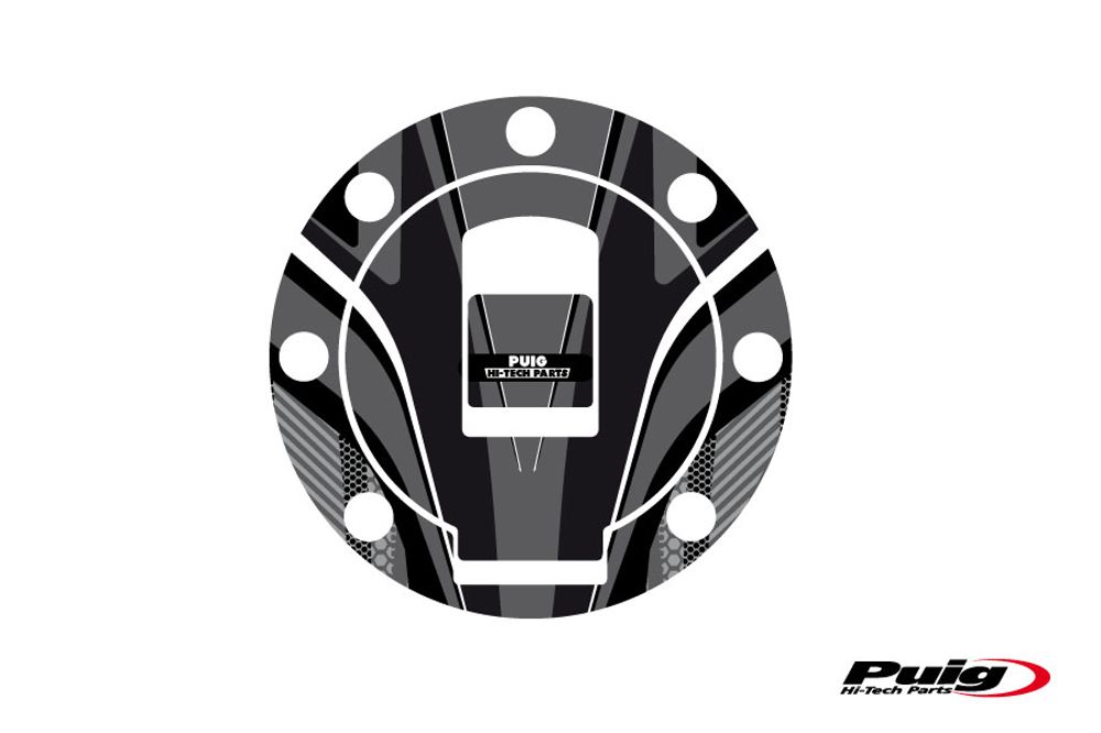PUIG 6322U Tankdeckelabdeckungen Radikal passend fuer YAMAHA FZR1000 Grau