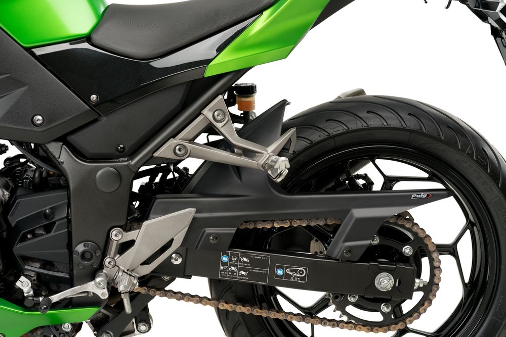 PUIG 6843J Hinterradabdeckungen passend fuer KAWASAKI Z300 Mattschwarz