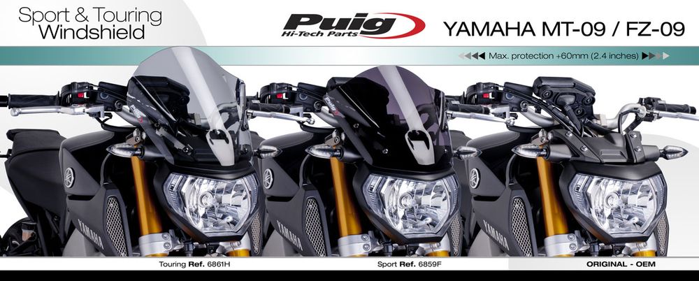 PUIG 6861W New Generation Touring passend fuer YAMAHA MT-09 Transparent