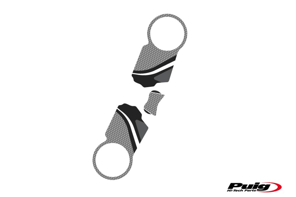 PUIG 6965U Radikal Yoke Protector passend fuer HONDA CBR1000RR FIREBLADE Grau