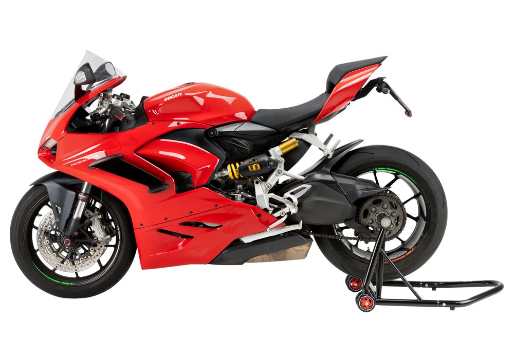 PUIG 7362N Hinterer Montageständer für Einarmschwinge mit Antrieb auf der linken Seite passend fuer HONDA VFR800 Schwarz