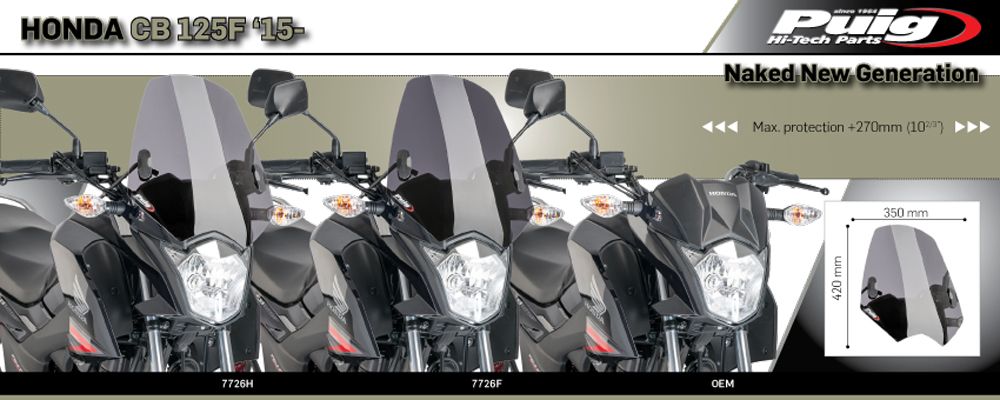 PUIG 7726F New Generation Sport passend fuer HONDA CB125F Stark getönt