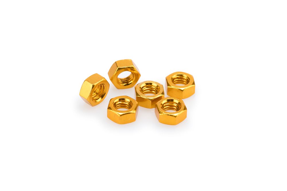 PUIG 0863G Muttern aus Anodisierten Aluminium passend fuer UNIVERSAL UNIVERSAL Gelb